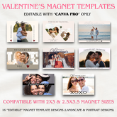 16 Valentine's Day Rectangle (2x3/2.5x3.5) Fridge Magnet Template Designs