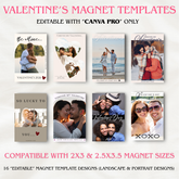 16 Valentine's Day Rectangle (2x3/2.5x3.5) Fridge Magnet Template Designs
