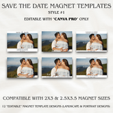 12 Save the Date Rectangle (2x3/2.5x3.5) Fridge Magnet Template Designs- Style #1