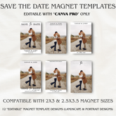 12 Save the Date Rectangle (2x3/2.5x3.5) Fridge Magnet Template Designs- Style #1